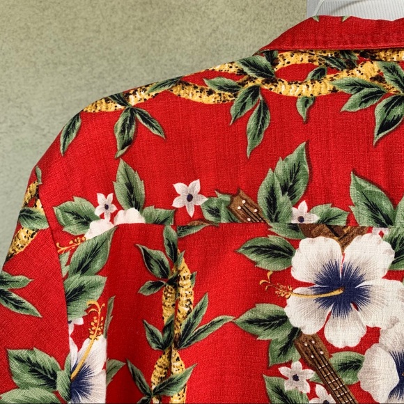 🌴 RJC Hawaiian Barkcloth Shirt Ukulele size XL 🌴 - Picture 7 of 12